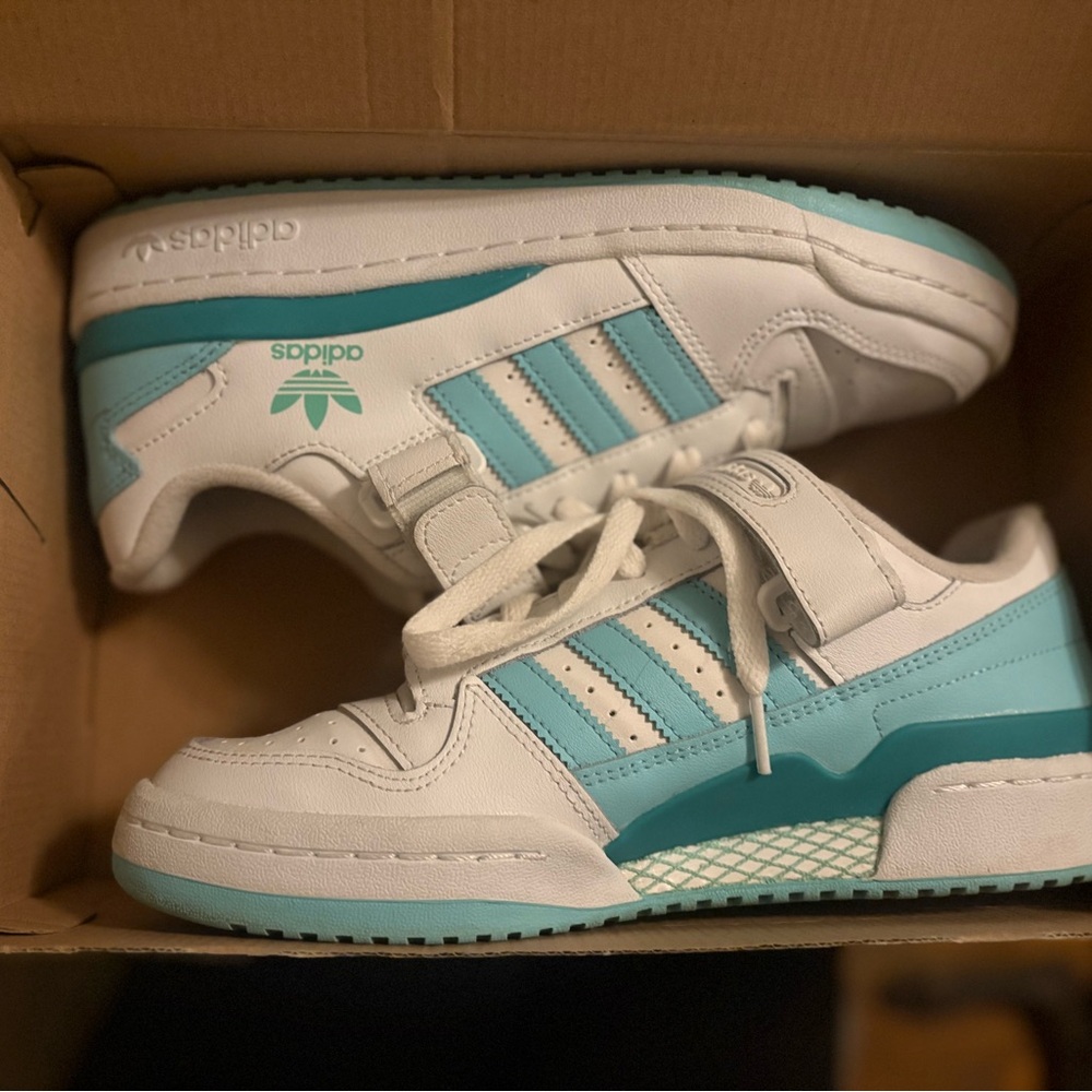 Adidas women’s ' Athletic Shoes in White and Light Blue